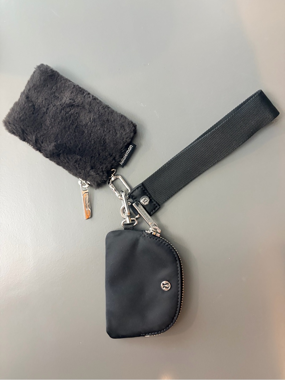 Lululemon Wristlet Pouch Set – Black | Keychain + Coin Pouch